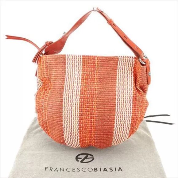 Francesco Biasia Handbag Red Orange Woman Authentic Used